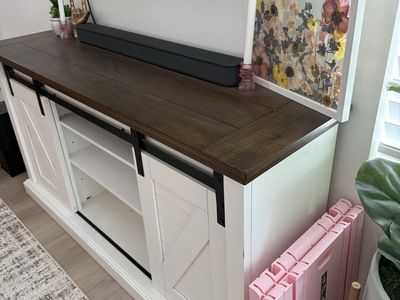 Nice barn door style entertainment center