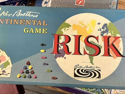 VTG RISK BOARD GAME COMPLETE EARLY VERSION WOOD PIECES 1959 1963