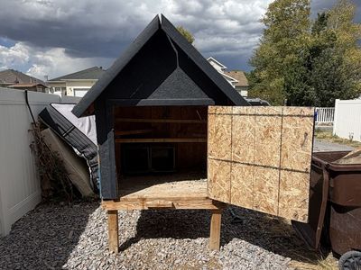 Custom Wooden Chicken Coop with Nesting Boxes and Roosting Bars