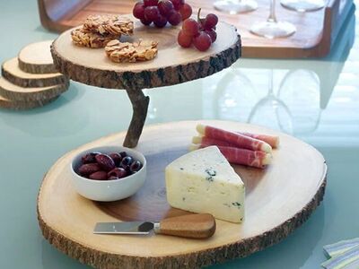 New Wooden Two Tier Serving Platter