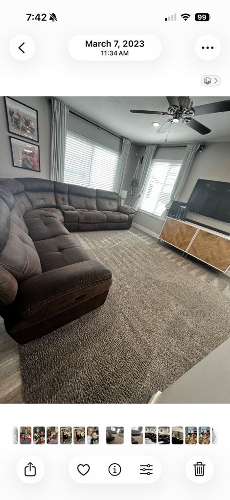 Brown reclining Sectional