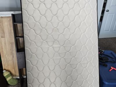 Twin mattress, box spring and frame