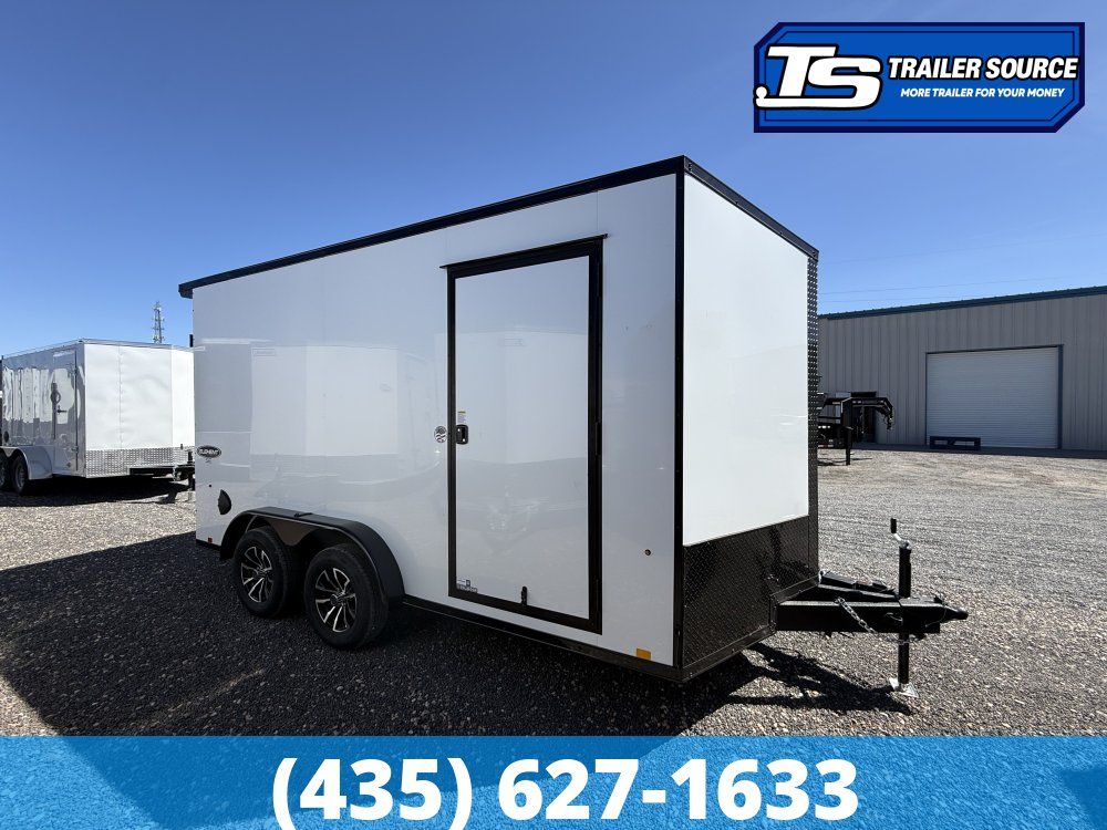 7.5x14 Look Element SE Enclosed Cargo Trailer - 7'0" Interior - 7K GVWR - .080 PolyCor, Alloy Wheels, Black Out Package, Rear