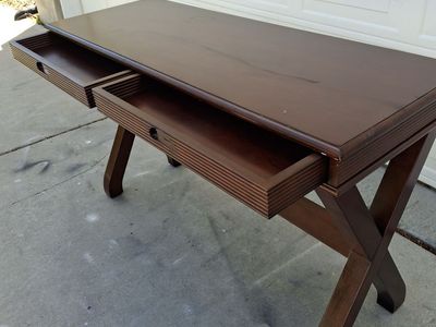 all wood modern entry way table/desk