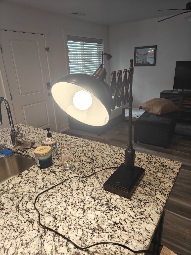 Industrial Dark Bronze Scissor Lamp - Heavy Base