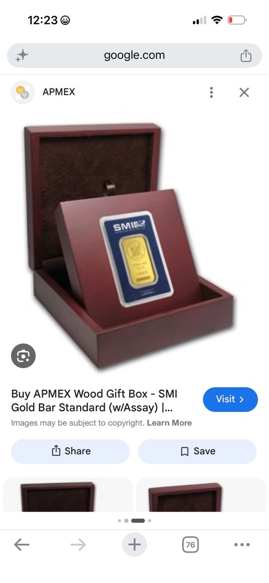 3 APMEX Wood Gift Box - SMI Gold Bar Standard Presentation Box (Empty)