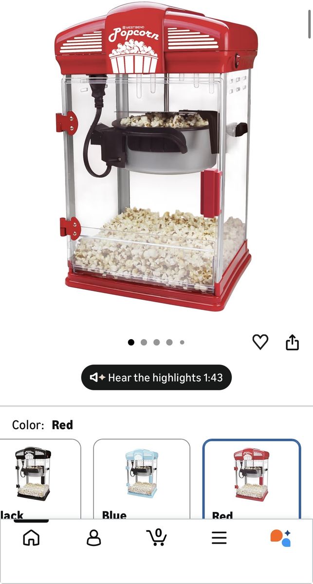 Vintage Style Popcorn Maker w/ Accessories