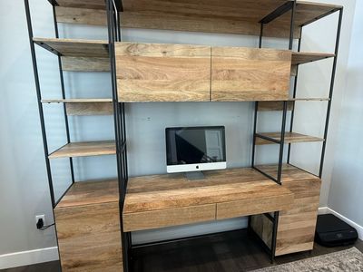 West Elm Industrial Modular Wall Desk & Storage Set - Raw Mango, Excellent Condition
