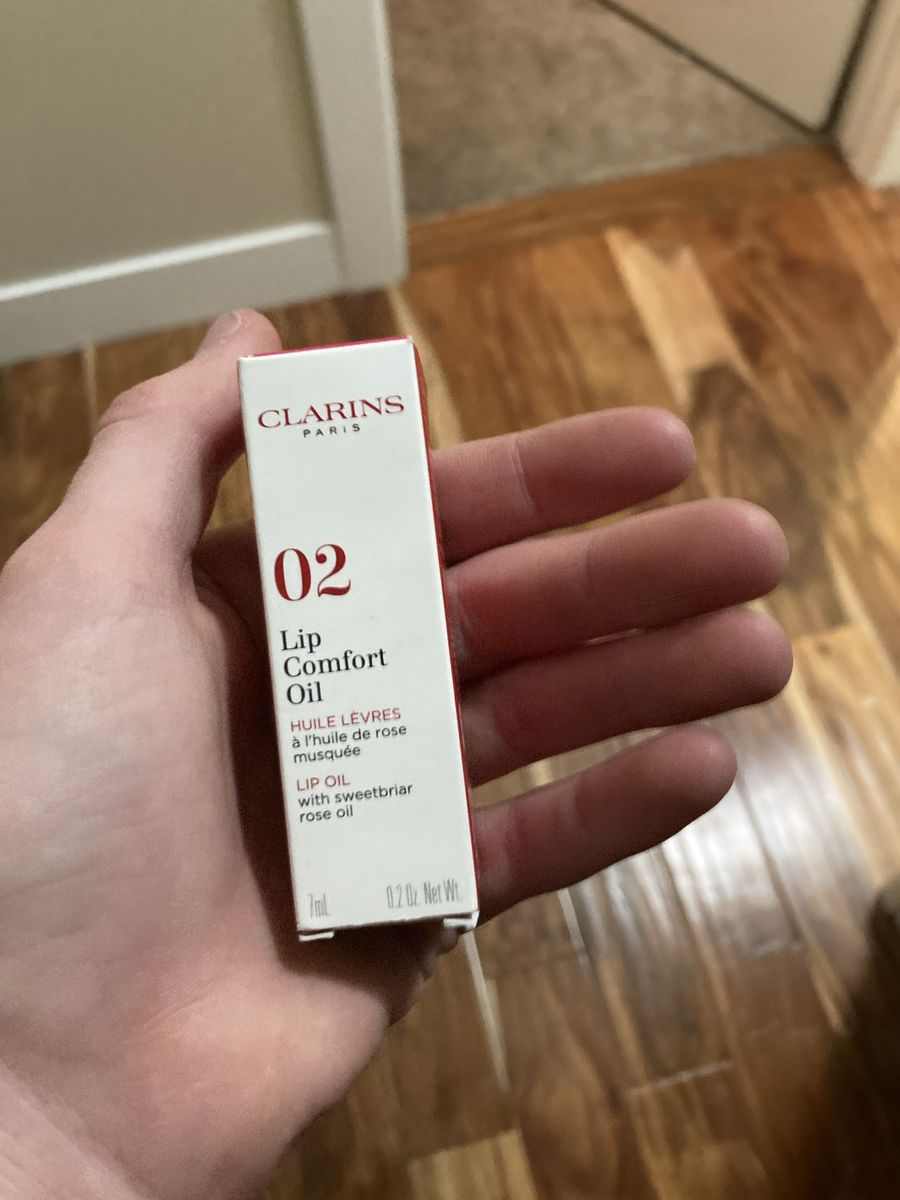 CLARINS Paris Lip Comfort Oil #02 with Sweetbriar Rose Oil - 7ml, Brand New