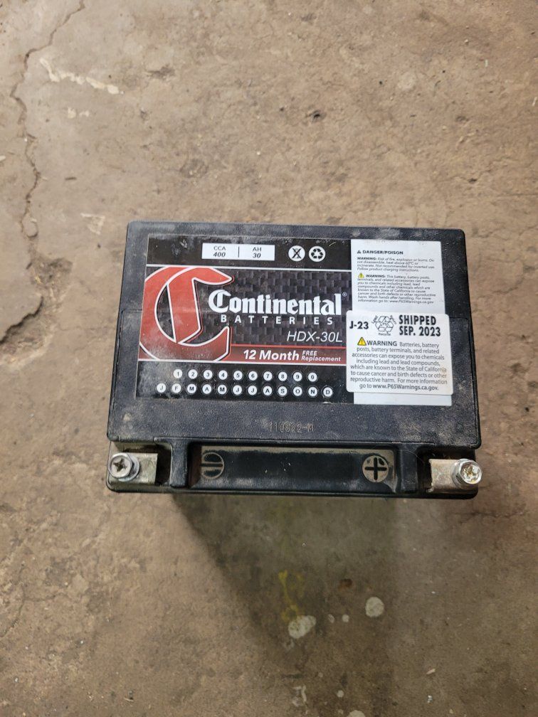 Continental Powersports HDX-30L Battery - 400 CCA, 30 AH, Used (J-23, Shipped Sep 2023)