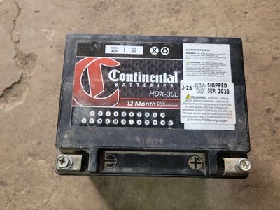 Continental Powersports HDX-30L Battery - 400 CCA, 30 AH, Used (J-23, Shipped Sep 2023)