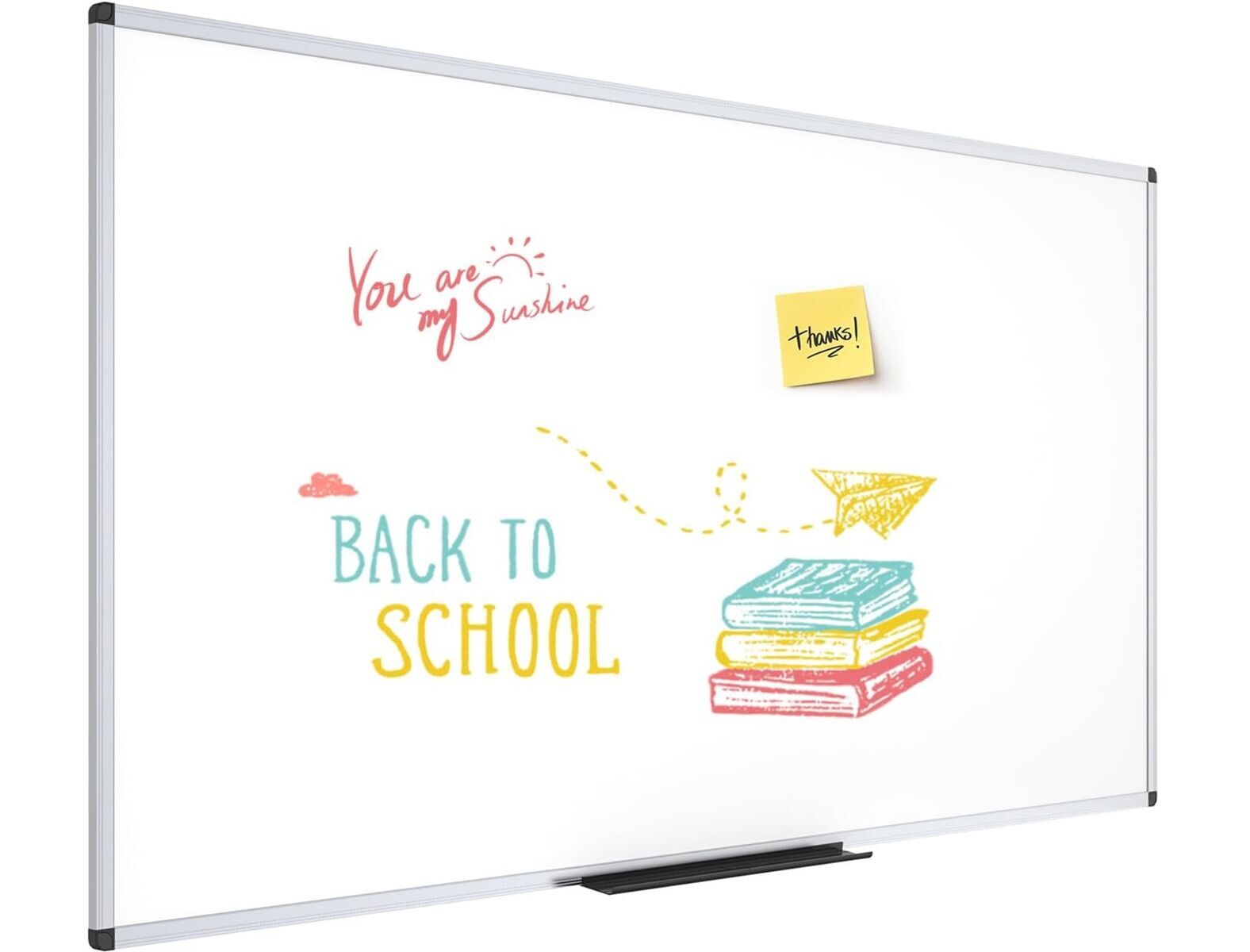 VIZ-PRO Dry Erase Board/Whiteboard, 72 x 48 Inches, Wall Mounted Board 6' x 4'