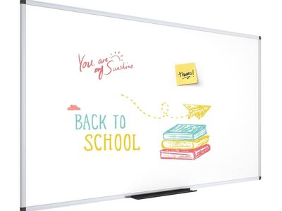 VIZ-PRO Dry Erase Board/Whiteboard, 72 x 48 Inches, Wall Mounted Board 6' x 4'