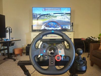 Logitech G29 Driving Force Racing Wheel & Pedals with GT Omega Stand - PS5, PS4, PC
