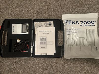 TENS 7000 Digital TENS Unit Muscle Stimulator with extra OTC Electrodes & Carrying Case