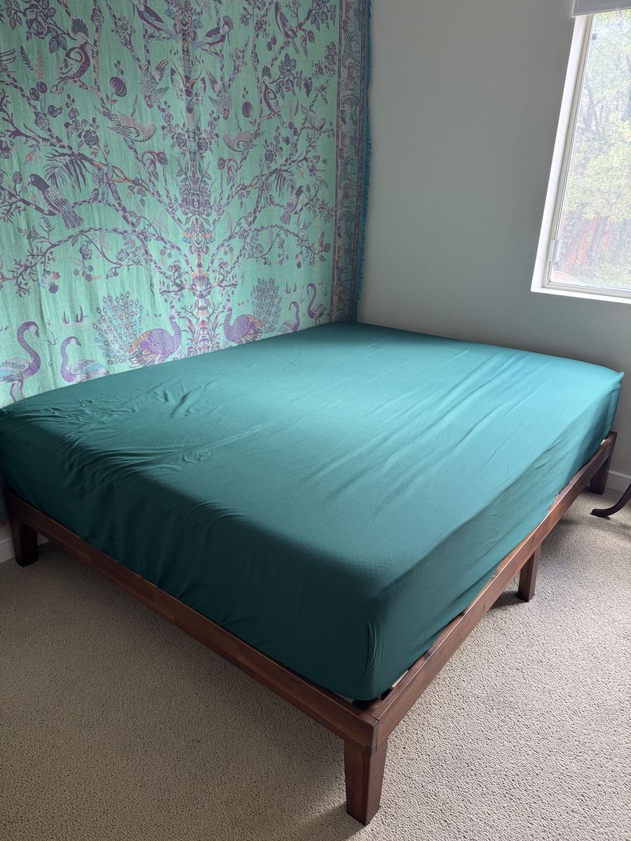 Queen mattress and bed frame - excellent condition