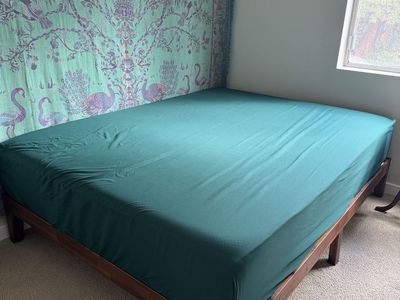 Queen mattress and bed frame - excellent condition