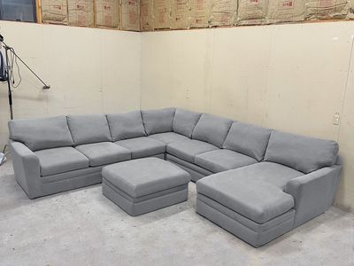 Large Gray Sectional Couch w/ Ottoman - Delivery Available