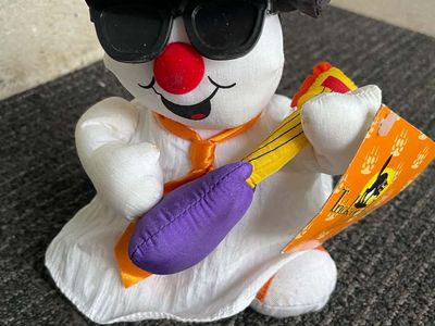 Plush Snowman Toy with Sunglasses and Guitar