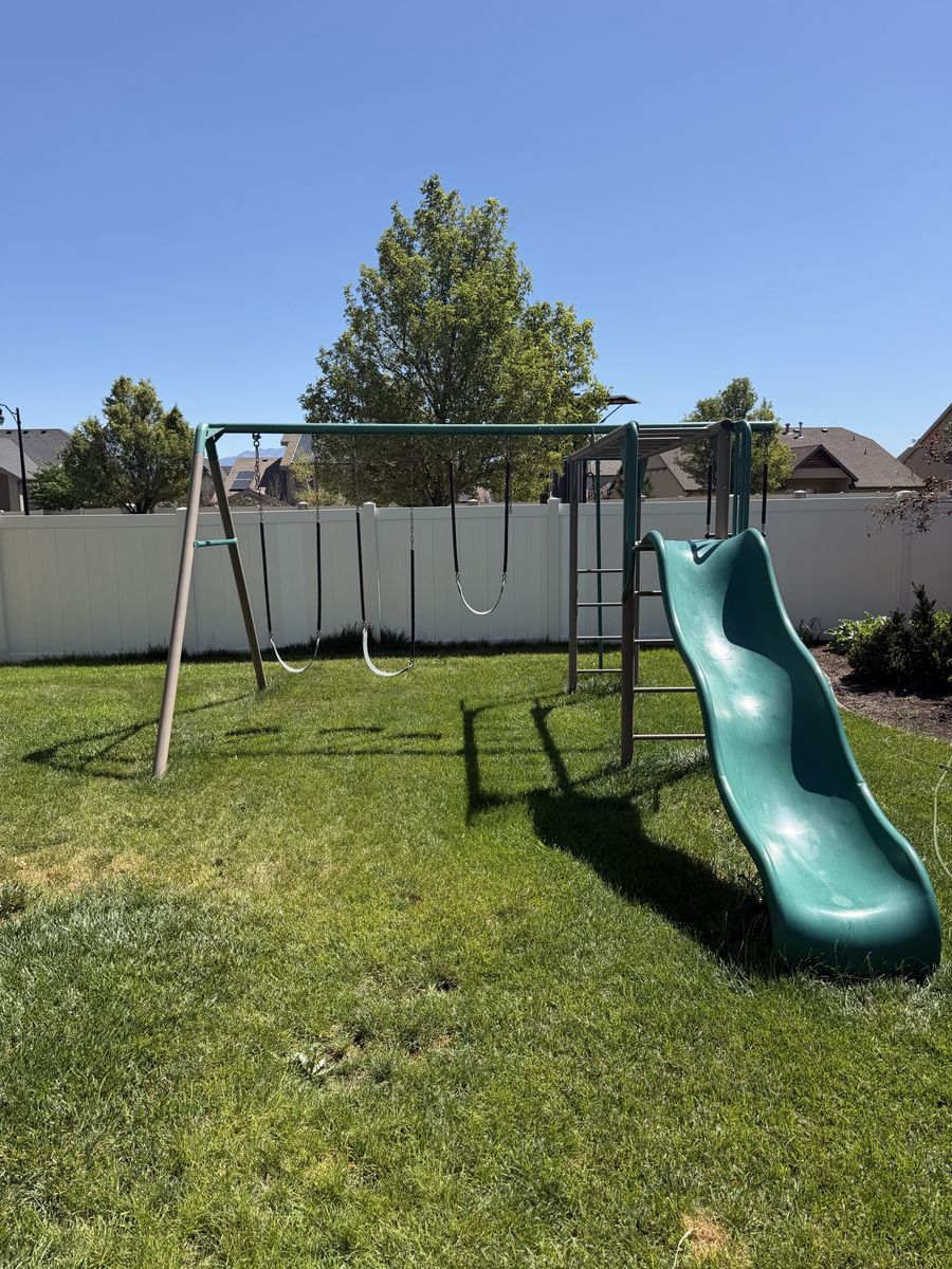 Lifetime Swing Set with Slide & Monkey Bars - Used, Faded