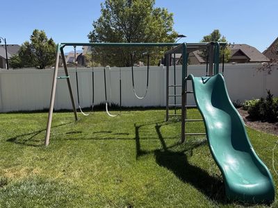 Lifetime Swing Set with Slide & Monkey Bars - Used, Faded