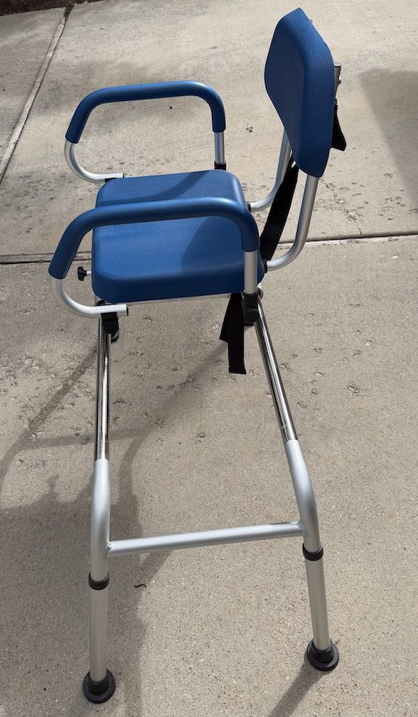 Loyoda Sliding Shower Chair Tub Transfer Bench with Swivel Seat - Blue