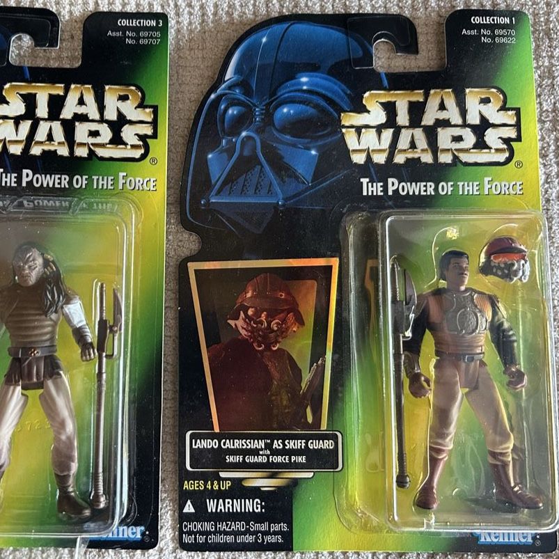 90’s Star Wars The Power of the Force Lando Calrissian as Skiff Guard Action Figure Green Card Kenner
