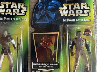 90’s Star Wars The Power of the Force Lando Calrissian as Skiff Guard Action Figure Green Card Kenner