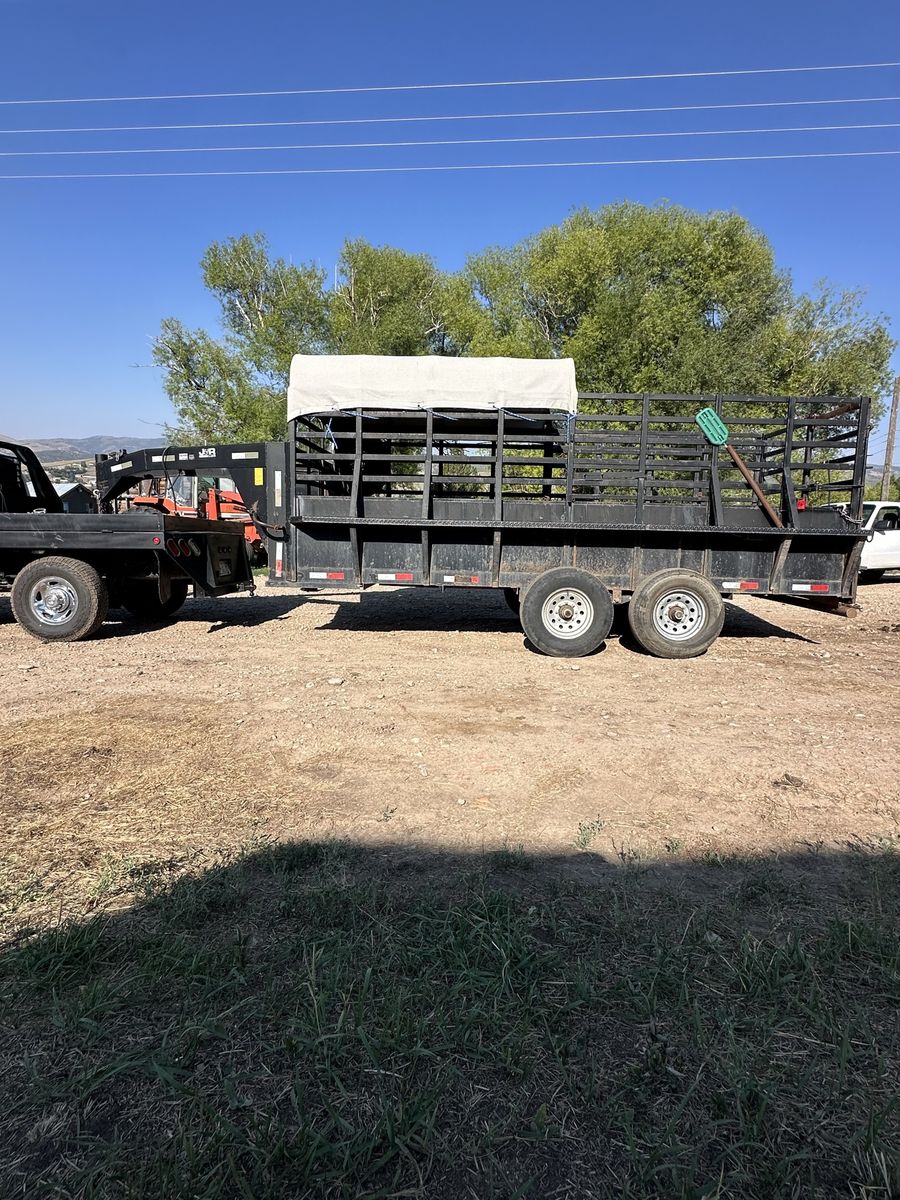 Canvas Top Livestock Trailer