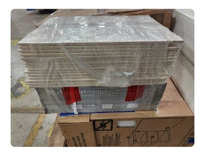 New, Bright White 10"x14" Glazed Ceramic Tile