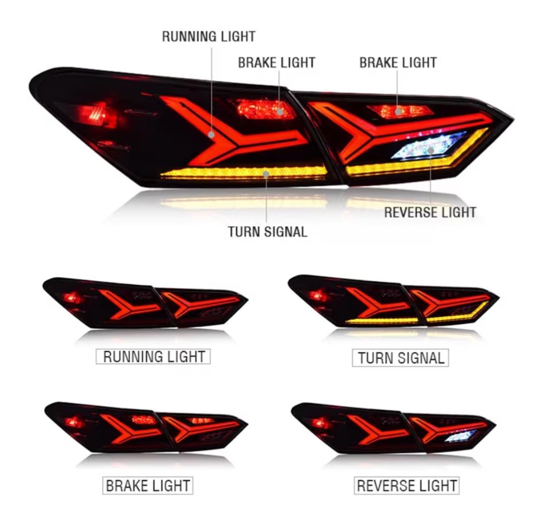 LED Taillights for 2018-2024 Toyota Camry - Running, Brake, Turn Signal, Reverse Light