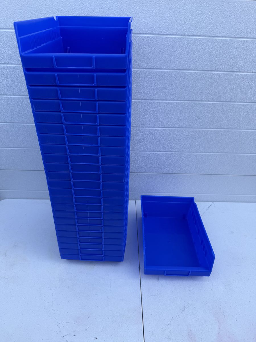 24 Akro-Mils Blue Shelf Bins - Warehouse Storage