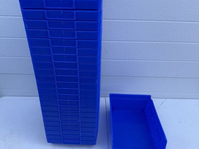 24 Akro-Mils Blue Shelf Bins - Warehouse Storage