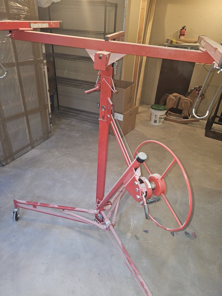Red Drywall Lift Panel Hoist Sheetrock Jack Lifter - Used, Good Condition