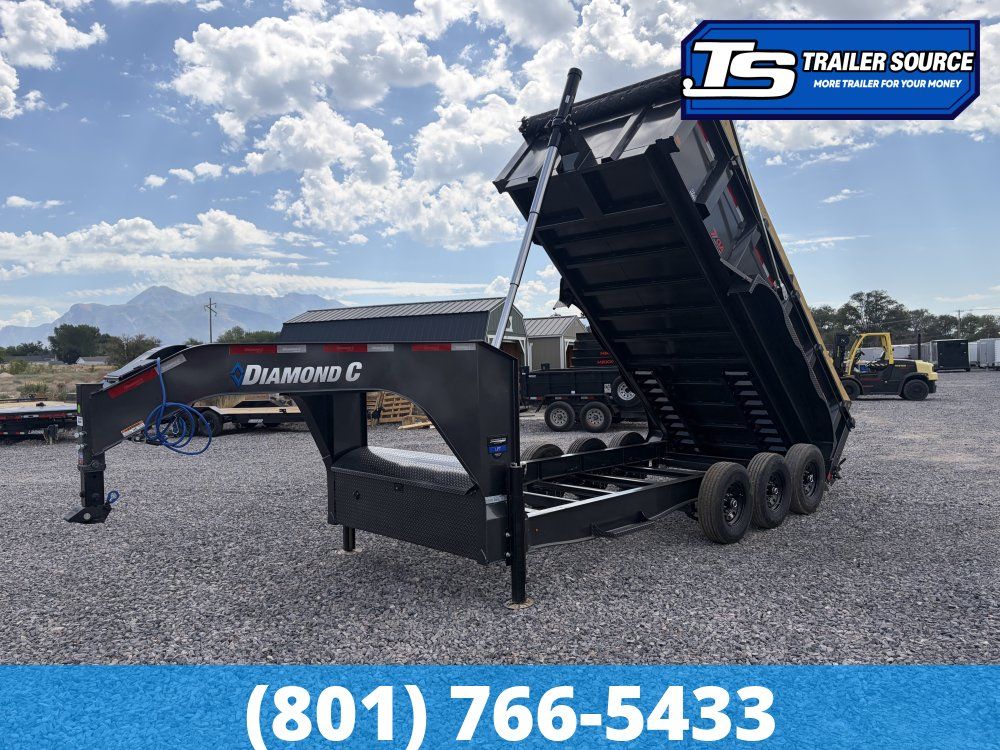 7x16 Diamond C LPT-GN 307 Pacesetter Pkg Gooseneck Dump Trailer - 32" Sides - 24K GVWR - 7 Gauge Floor and Walls