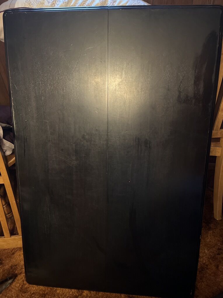 Tall Black Wood Kitchen Table – Expands to 72”