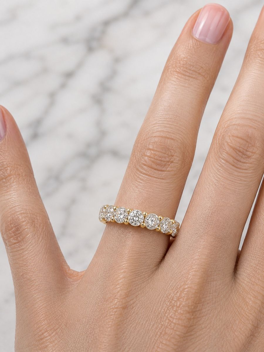 Wedding band 14k yellow gold 1ct (lab)