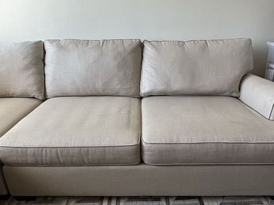 Pottery Barn PB Comfort Roll Arm Sectional – Light Linen | $999
