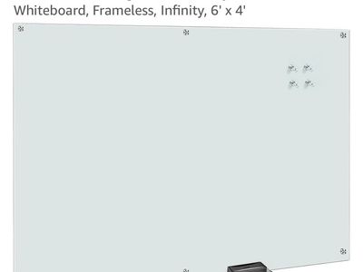 6'x4' Frameless Magnetic Whiteboard Glass