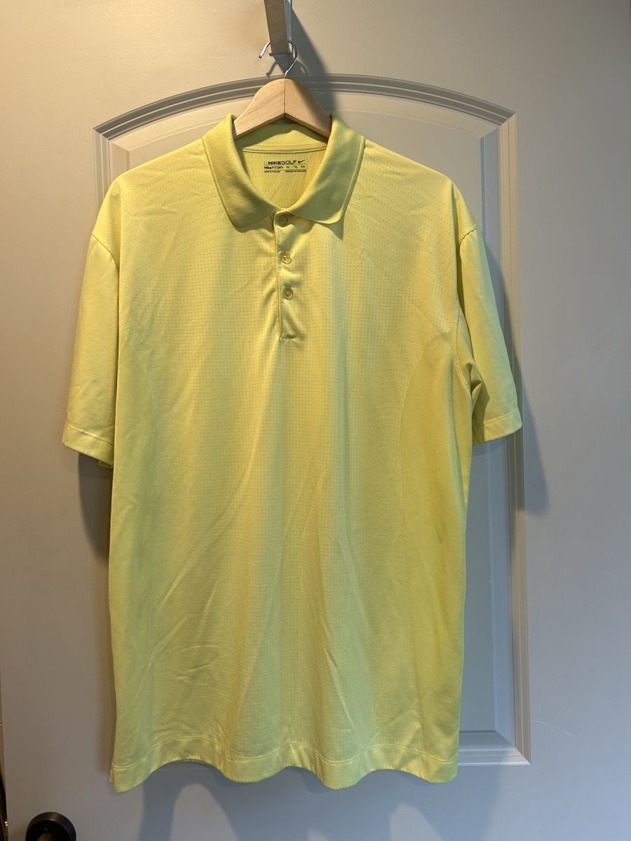Nike Golf Dri-Fit Men's XL Yellow Performance Short Sleeve Polo Shirt