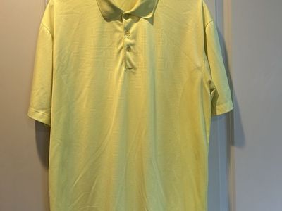 Nike Golf Dri-Fit Men's XL Yellow Performance Short Sleeve Polo Shirt