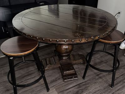 Rustic Round Entryway Table