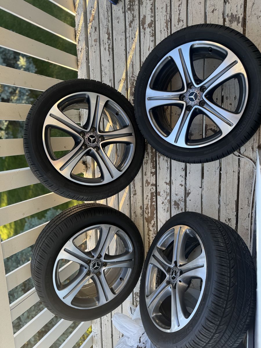 OEM Mercedes-Benz 18” Wheels + Like-New Hankook Ventus S1 Noble2 Tires (245/45R18)