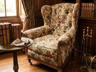 Lillian August Floral Arm Chair on Casters