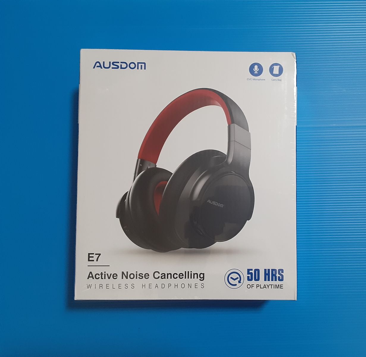 AUSDOM AE7 Bluetooth Wireless Noise Cancelling Headphones with Microphone and Comfortable Earpads - New