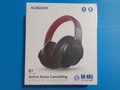 AUSDOM AE7 Bluetooth Wireless Noise Cancelling Headphones with Microphone and Comfortable Earpads - New