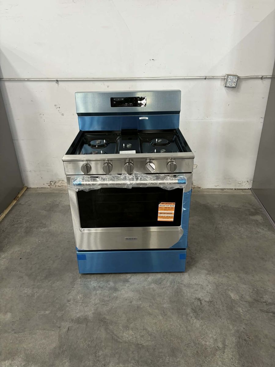 NEW MAYTAG 5 BURNER STAINLESS GAS RANGE
