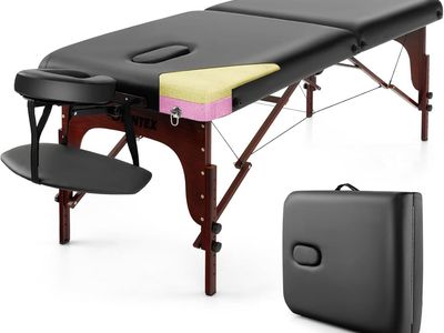 NEW Portable Massage Table 84 Inch, Folding Lash Bed with Premium Foam & Beech Wood Legs,