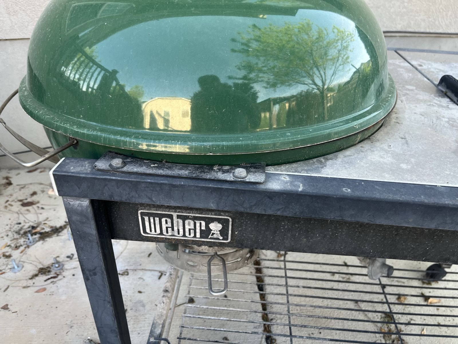 Weber Performer Charcoal Grill - Green Kettle, Side Table & Storage - Used - Free