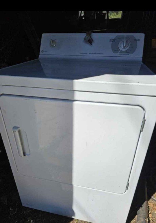 GE White Electric Dryer - Top Load, Multiple Dry Settings
